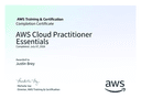 AWS Cloud Practitioner Essentials completion certificate
